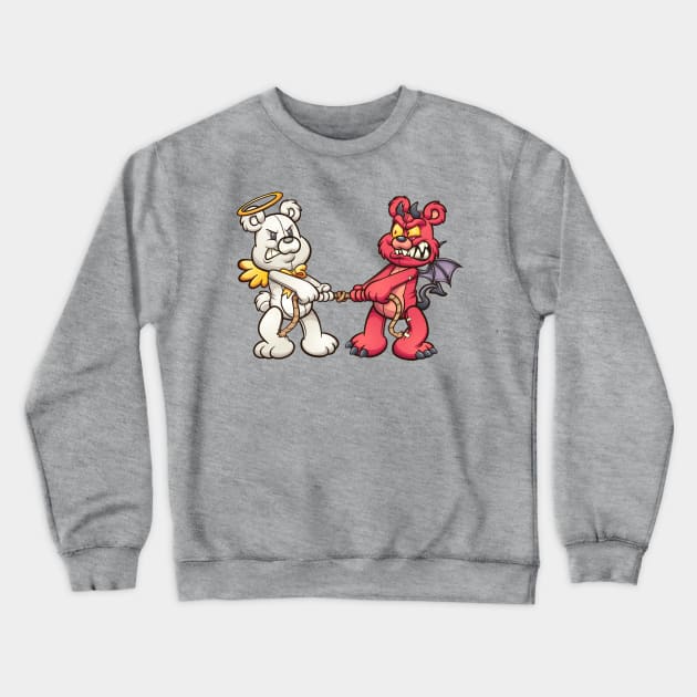 Angel and Devil Teddy Bears Crewneck Sweatshirt by memoangeles